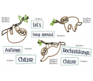 Stickserie - Faultiere Appli